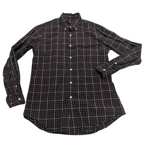 Ralph Lauren Custom Fit Plaid Button Down Shirt Men M M Navy Red White